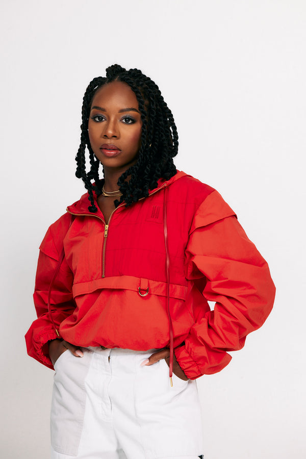 HALF-ZIP CROPPED JACKET