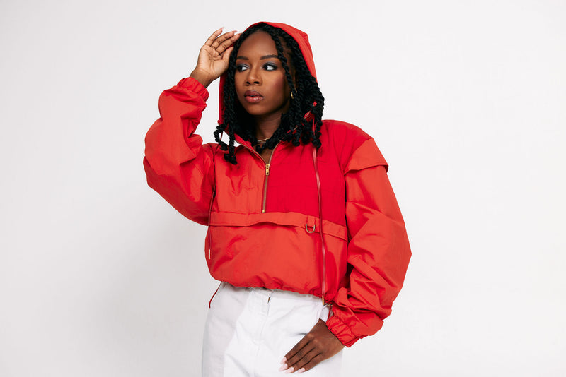 HALF-ZIP CROPPED JACKET