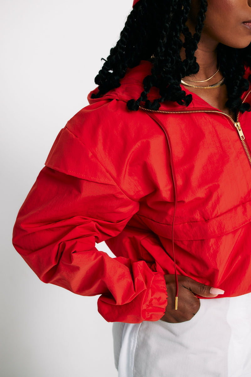 HALF-ZIP CROPPED JACKET