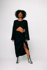 06 Ruched Top and Skirt Set