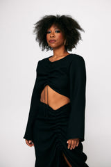 06 Ruched Top and Skirt Set